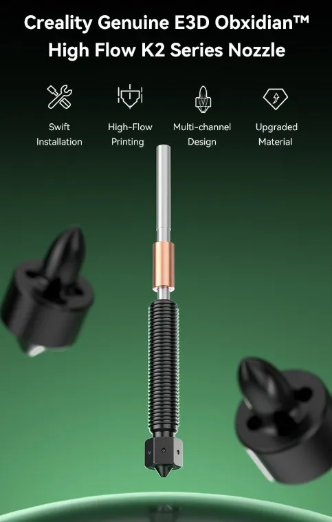 Creality Genuine E3D Obxidian™ High Flow Nozzle Assembly K2 series 0.4mm.webp
