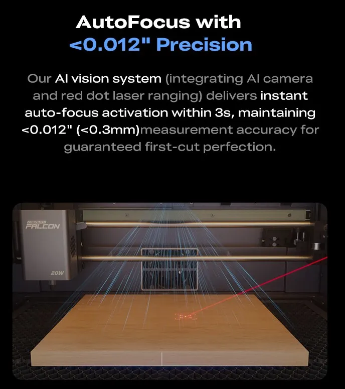 CR Falcon A1 PRO Laser Engraver 20W Enclosed with Air Assist and AI camera 5.webp